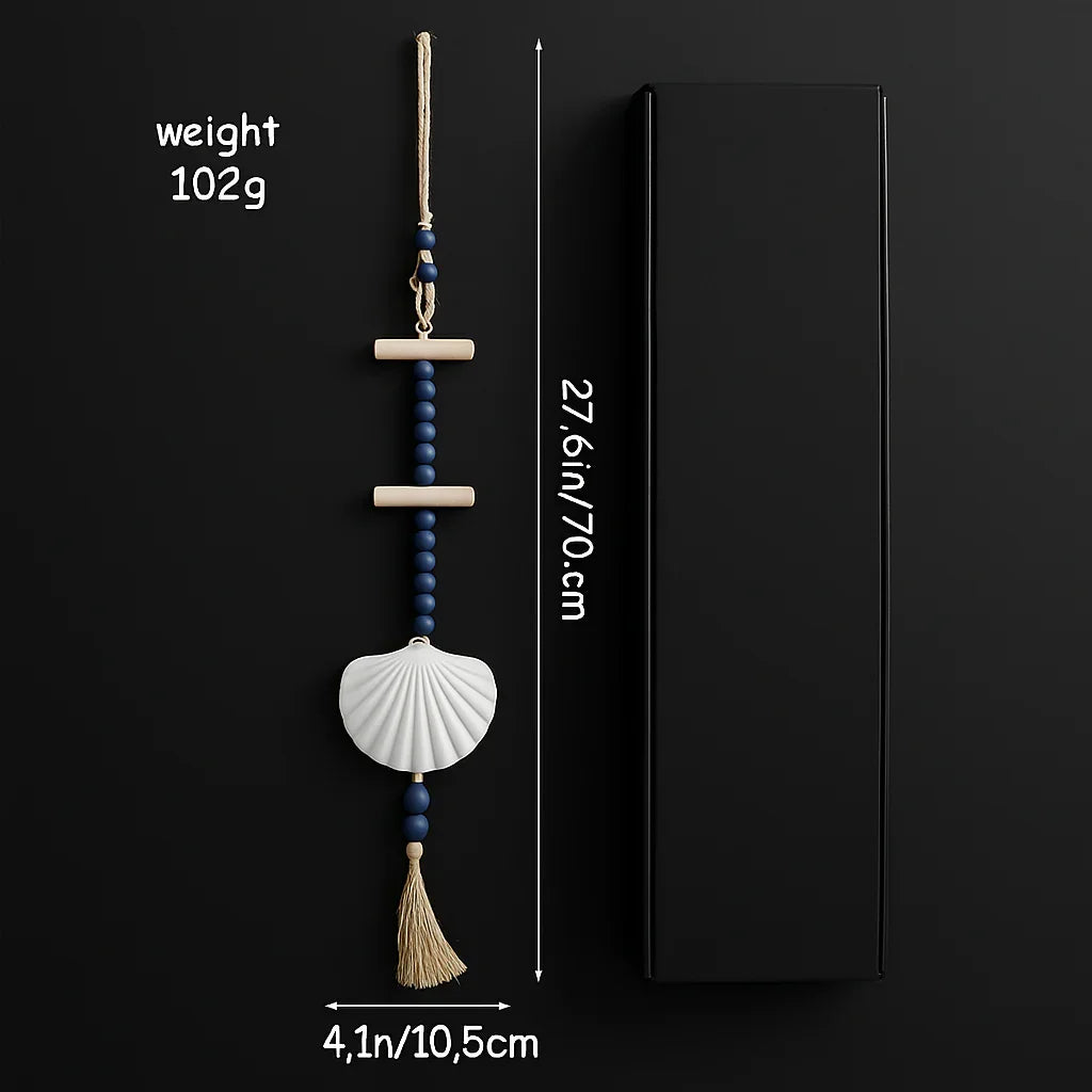 Home Decor Wall Hanging Wooden Scallop Shells Driftwood Sea Shells