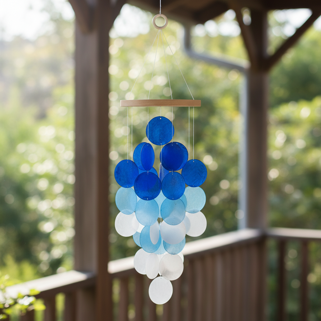 Blue Gradient Shells Wind Chime