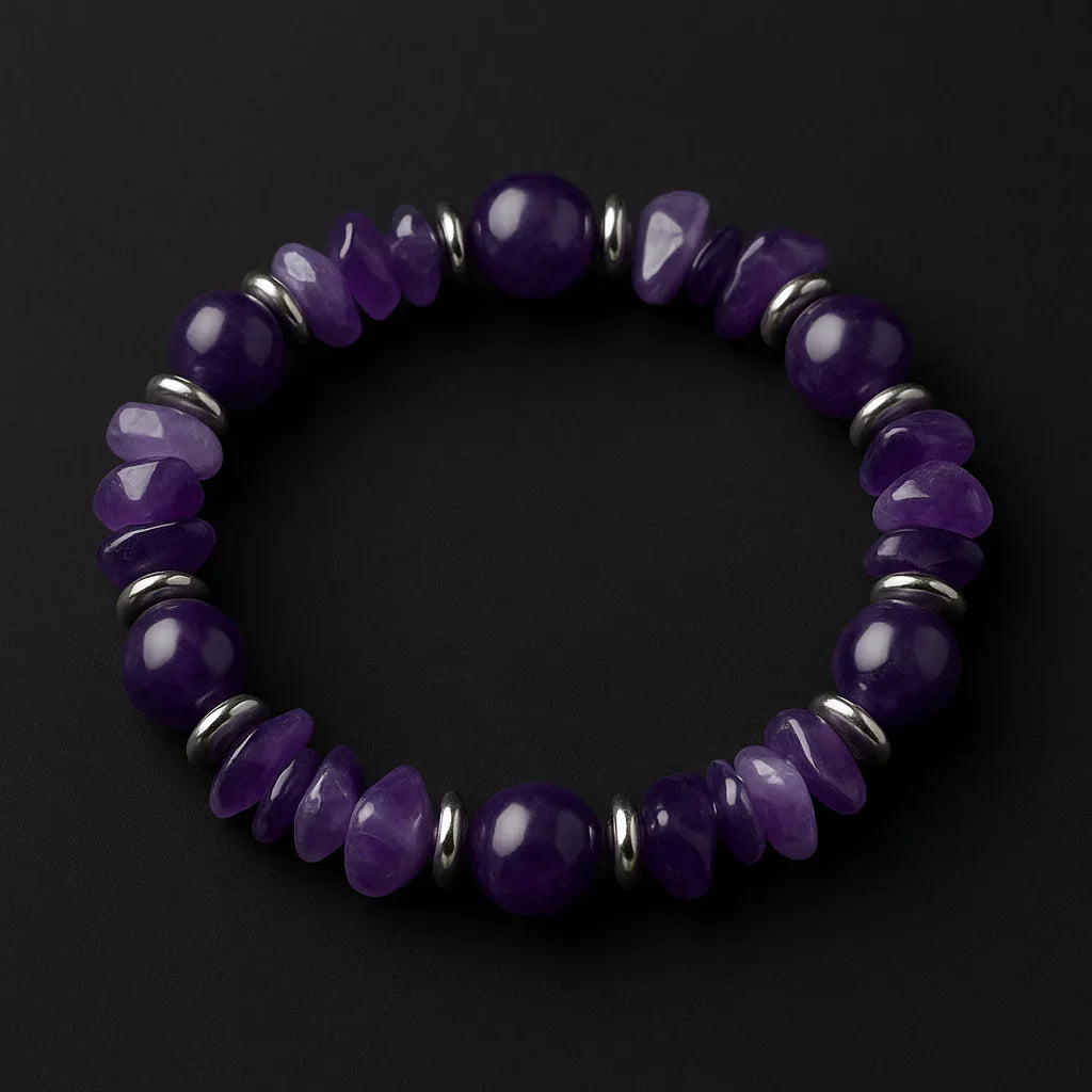 Handmade Natural Blue Stone and Chip Bead Bracelet