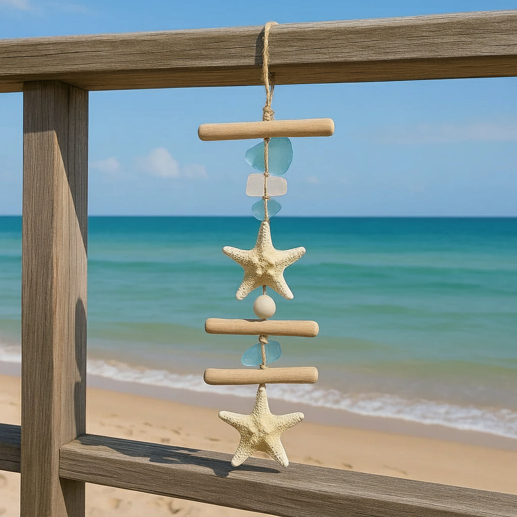 Seashells, Starfish Driftwood Beach Room Decoration Wall Hanging